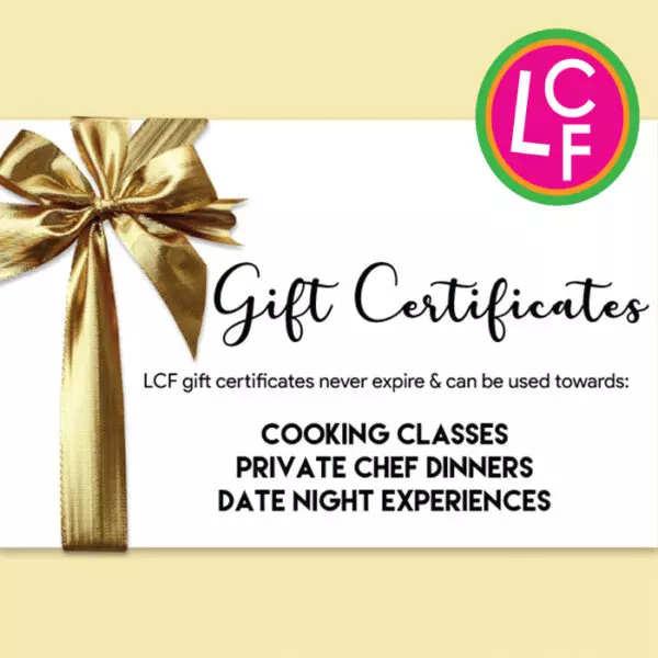 Gift Certificate Cooking Classes Date Night Fun Private Chef Dinners